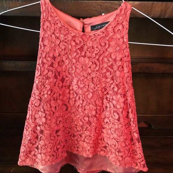 Zara Tops Zara Orange Lace Tank Top Poshmark
